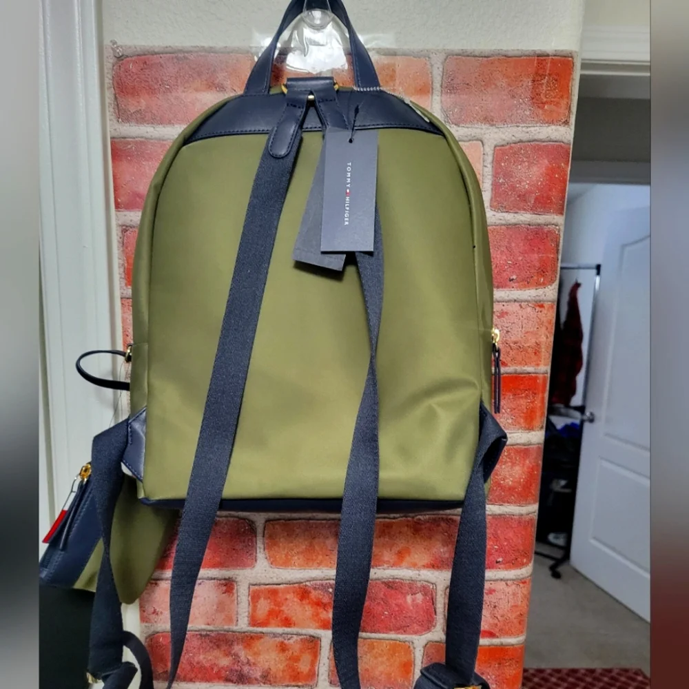 Tommy Hilfiger navy blue & olive green nwt backpack.